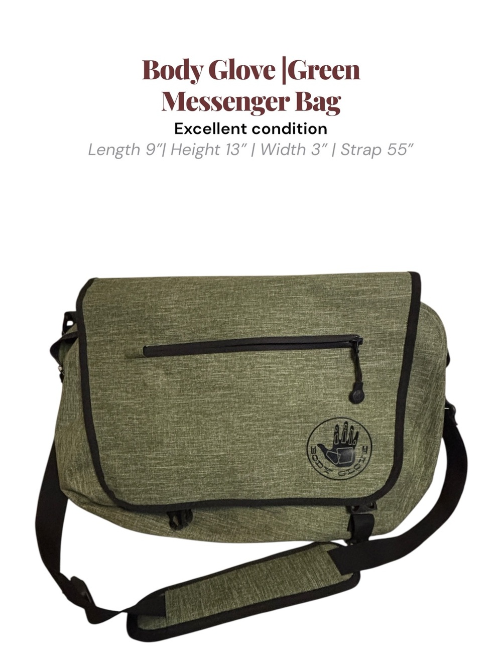 Body Glove Green Messenger Bag | Adjustable Crossbody Travel Bag